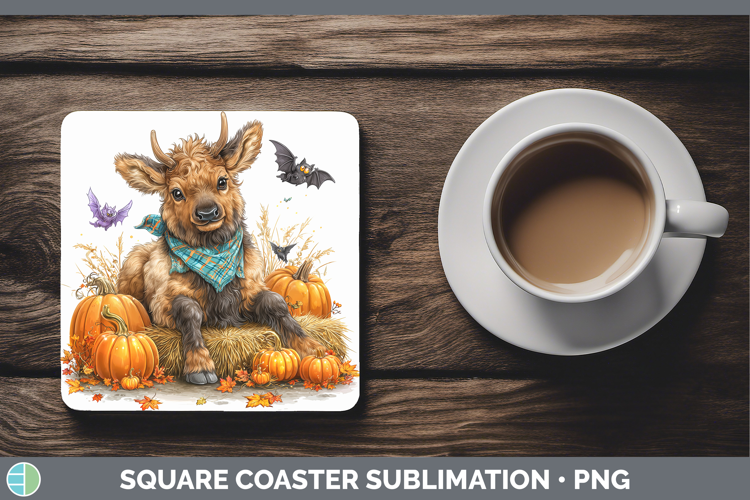 Woodland Halloween Elk Square Coaster Sublimation Coaster De