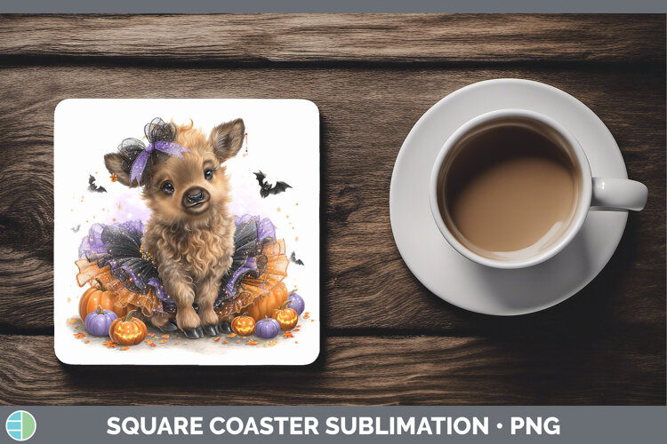 GorgeousWoodland Halloween Square Coaster design.