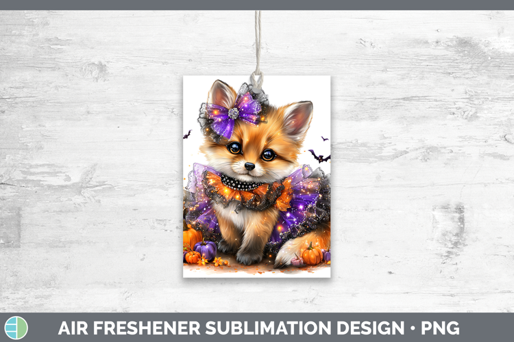 Woodland Halloween Fox Air Freshener Sublimation Car Freshen