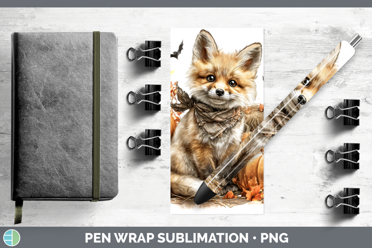 Woodland Halloween Fox Pen Wrap Sublimation Pen Designs