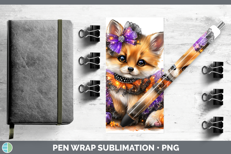 Woodland Halloween Fox Pen Wrap Sublimation Pen Designs
