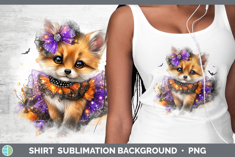 Woodland Halloween Fox Shirt Sublimation Background Designs