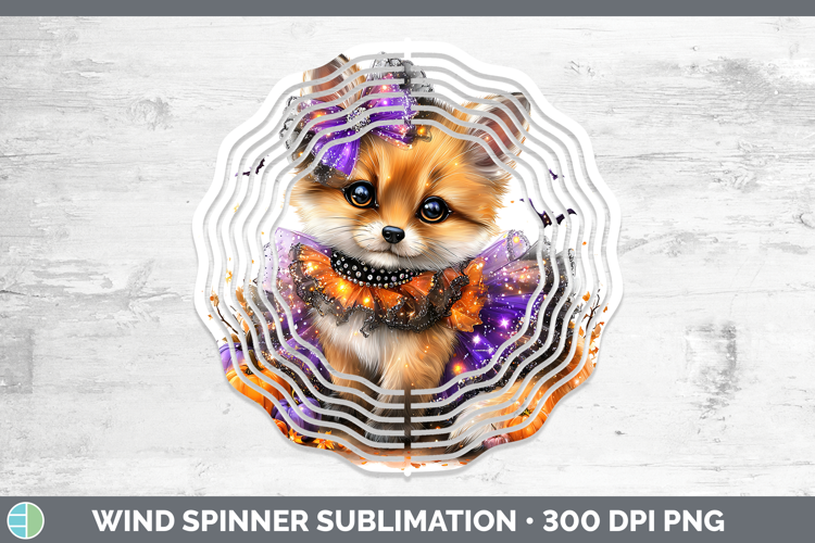 Woodland Halloween Fox Wind Spinner Sublimation Spinner Desi
