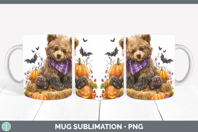 GorgeousWoodland Halloween Mug Wrap design.
