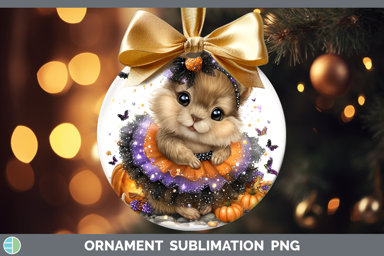 Woodland Halloween Groundhog Ornament Sublimation Bauble Des