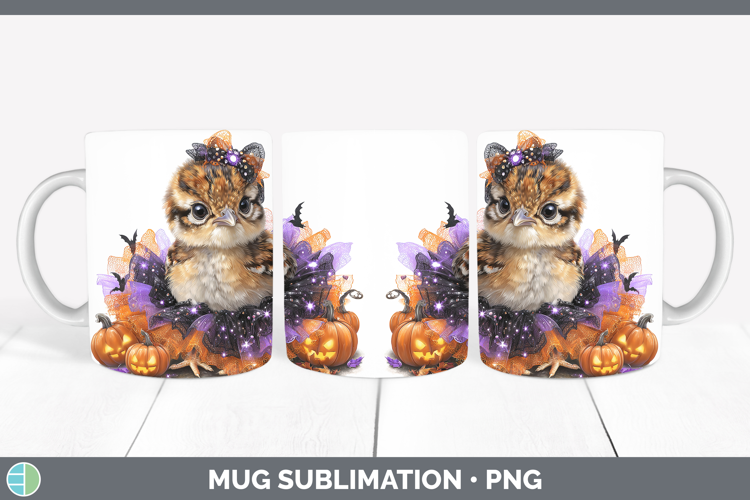 Woodland Halloween Grouse Mug Wrap Sublimation Coffee Cup De