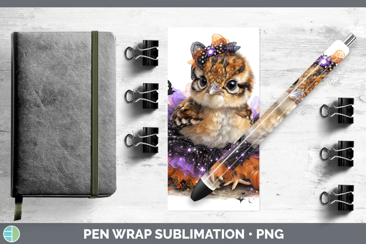 Woodland Halloween Grouse Pen Wrap Sublimation Pen Designs