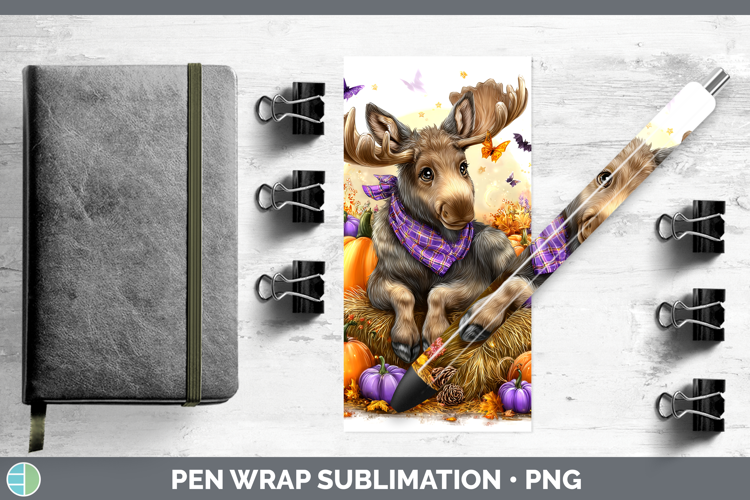 Woodland Halloween Moose Pen Wrap Sublimation Pen Designs