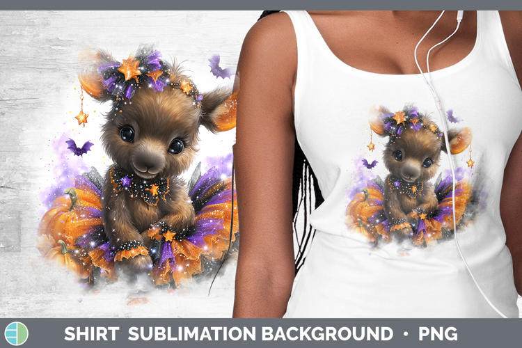 Woodland Halloween Moose Shirt Sublimation Background Design