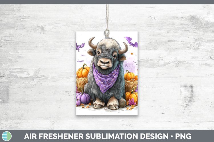 Woodland Halloween Musk Ox Air Freshener Sublimation Car Fre