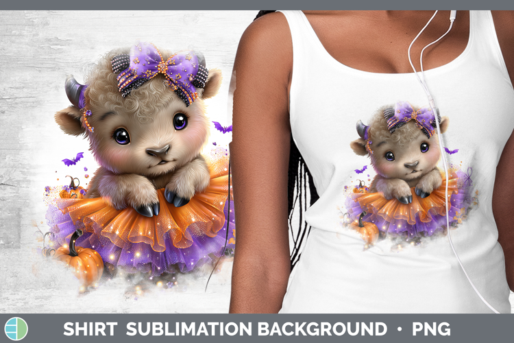 Woodland Halloween Musk Ox Shirt Sublimation Background Desi
