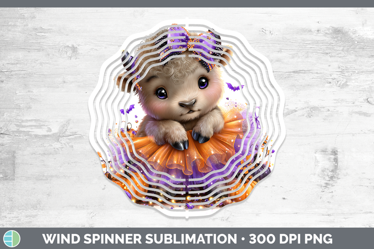 Woodland Halloween Musk Ox Wind Spinner Sublimation Spinner