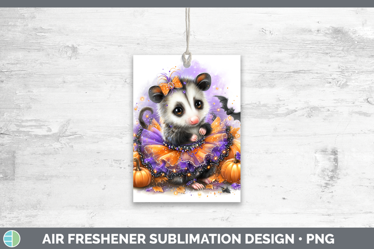 Woodland Halloween Opossum Air Freshener Sublimation Car Fre
