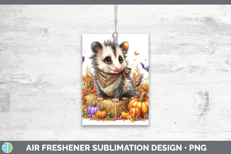 Woodland Halloween Opossum Air Freshener Sublimation Car Fre