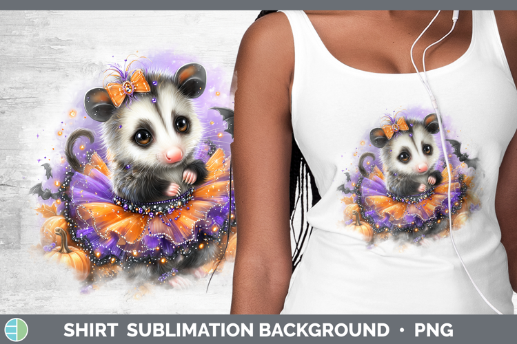 Woodland Halloween Opossum Shirt Sublimation Background Desi