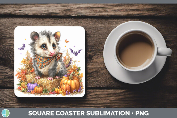 GorgeousWoodland Halloween Square Coaster design.
