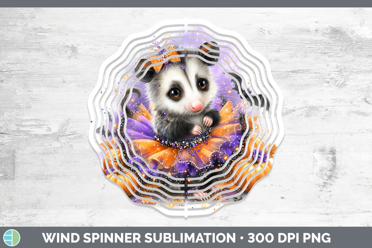 Woodland Halloween Opossum Wind Spinner Sublimation Spinner