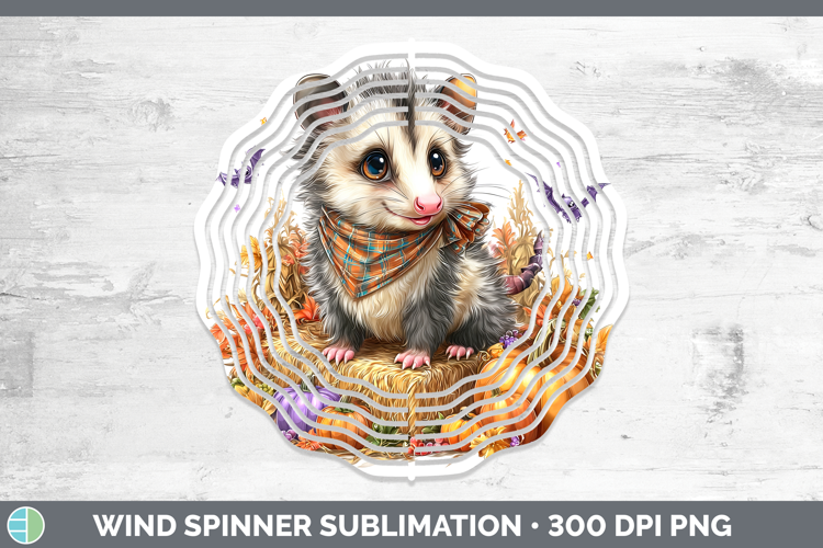 Woodland Halloween Opossum Wind Spinner Sublimation Spinner