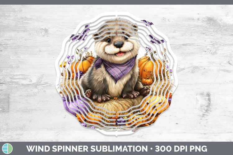Woodland Halloween Otter Wind Spinner Sublimation Spinner De
