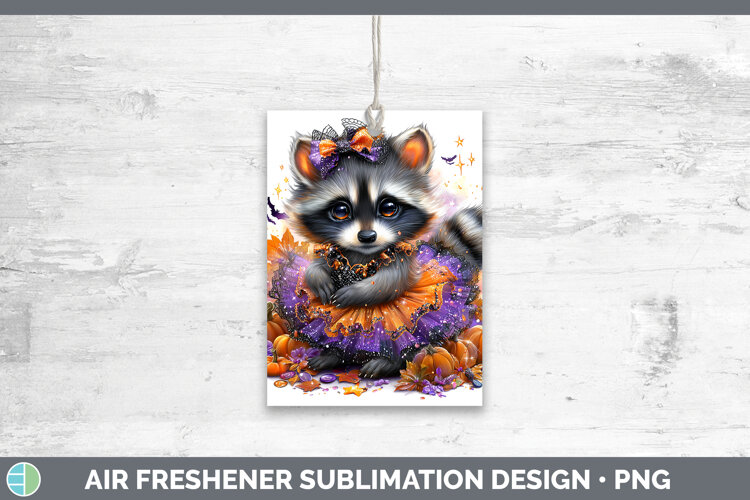 Woodland Halloween Raccoon Air Freshener Sublimation Car Fre