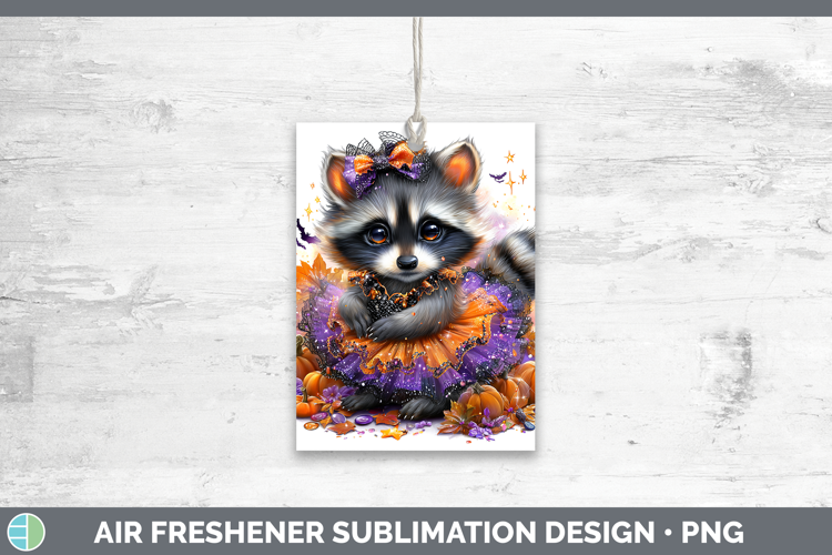Woodland Halloween Raccoon Air Freshener Sublimation Car Fre