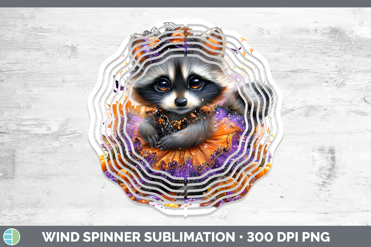 Woodland Halloween Raccoon Wind Spinner Sublimation Spinner