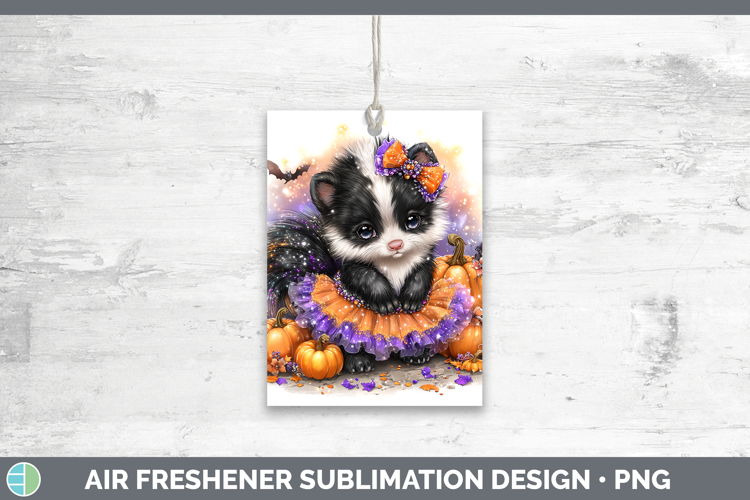 Woodland Halloween Skunk Air Freshener Sublimation Car Fresh
