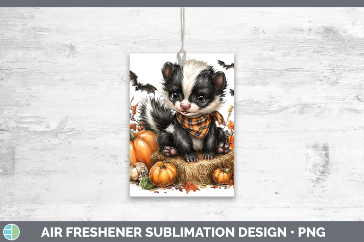 Woodland Halloween Skunk Air Freshener Sublimation Car Fresh