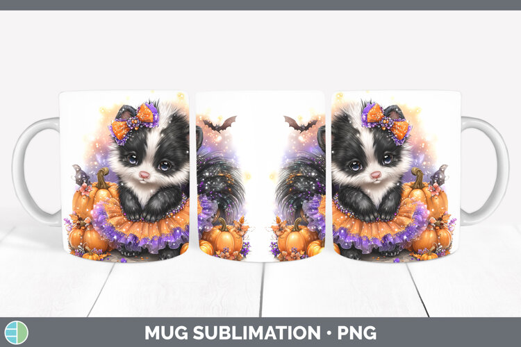 GorgeousWoodland Halloween Mug Wrap design.