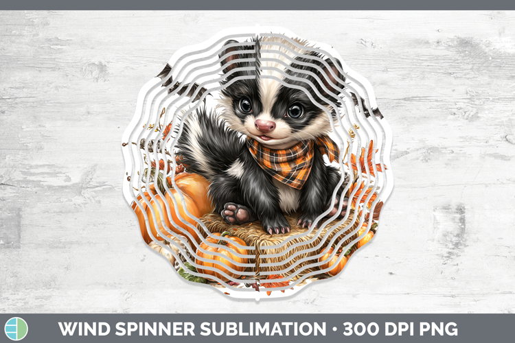 Woodland Halloween Skunk Wind Spinner Sublimation Spinner De