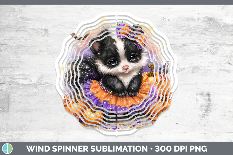 Woodland Halloween Skunk Wind Spinner Sublimation Spinner De