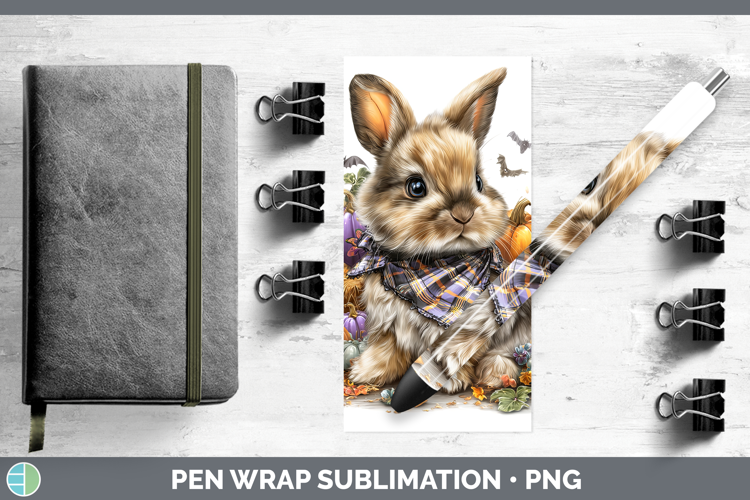 Woodland Halloween Snowshoe Hare Pen Wrap Sublimation Pen De