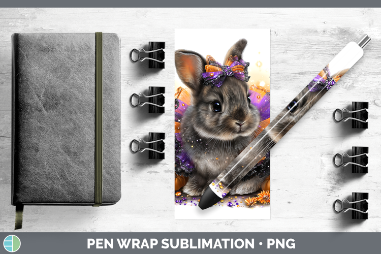 Woodland Halloween Snowshoe Hare Pen Wrap Sublimation Pen De