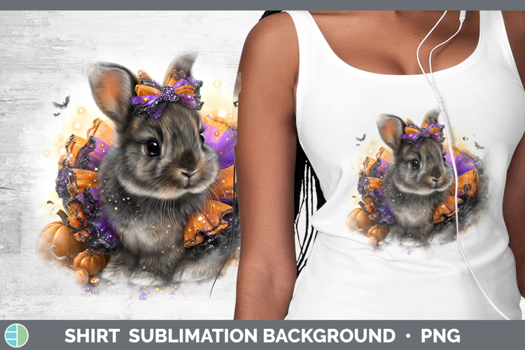 Woodland Halloween Snowshoe Hare Shirt Sublimation Backgroun