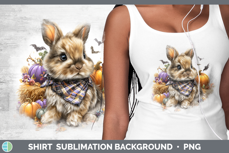 Woodland Halloween Snowshoe Hare Shirt Sublimation Backgroun