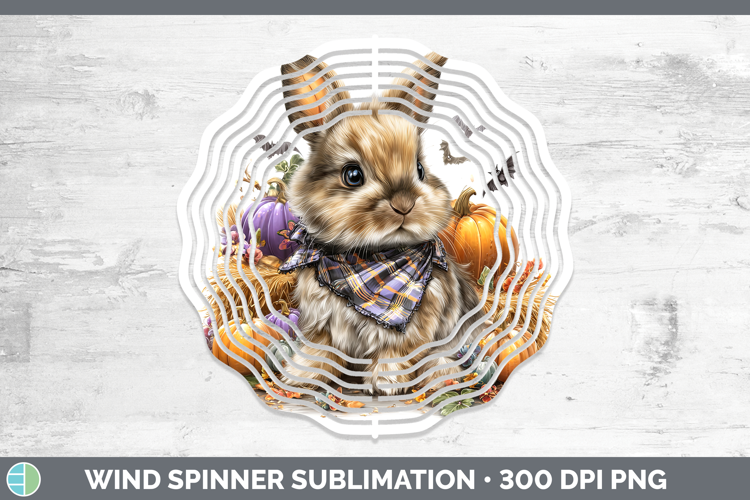 Woodland Halloween Snowshoe Hare Wind Spinner Sublimation Sp