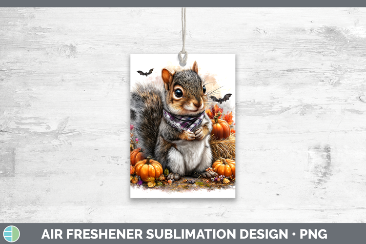 Woodland Halloween Squirrel Air Freshener Sublimation Car Fr