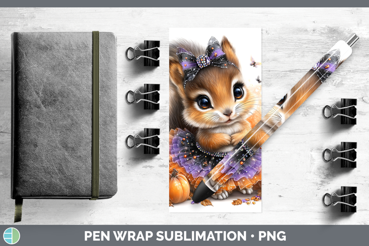 Woodland Halloween Squirrel Pen Wrap Sublimation Pen Designs