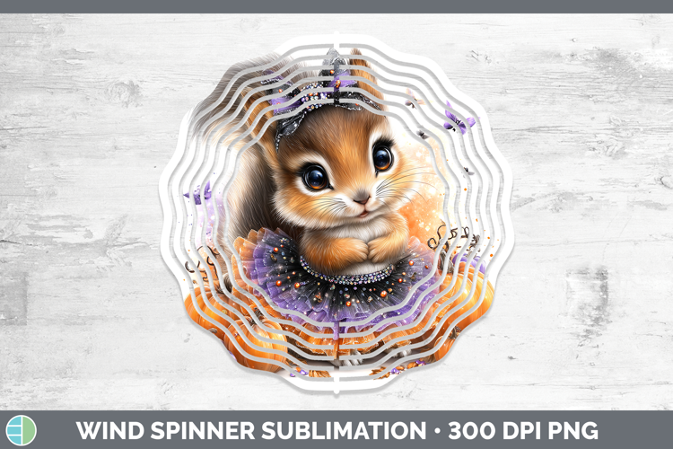 Woodland Halloween Squirrel Wind Spinner Sublimation Spinner