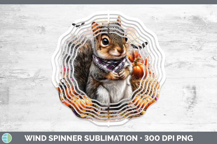 Woodland Halloween Squirrel Wind Spinner Sublimation Spinner