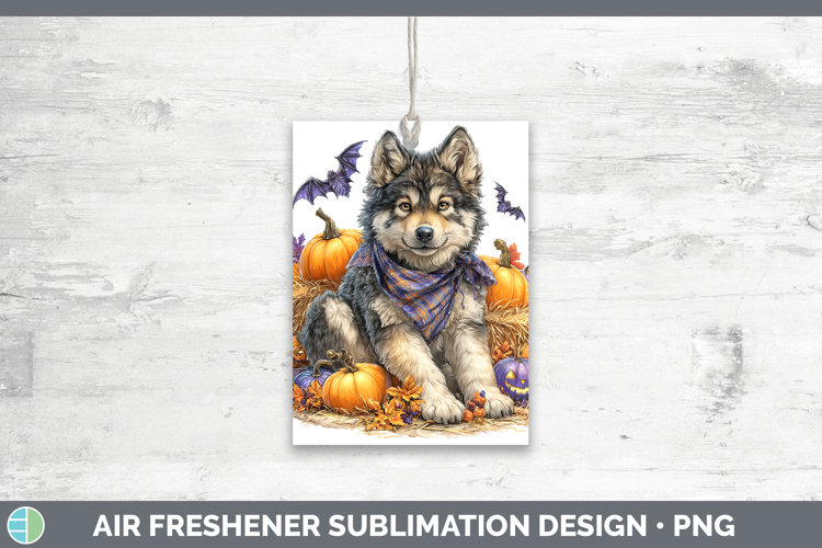 Woodland Halloween Wolf Air Freshener Sublimation Car Freshe