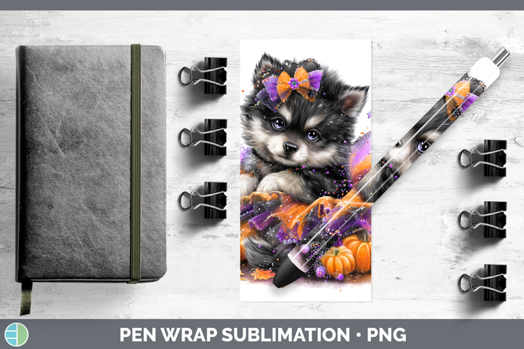 Woodland Halloween Wolf Pen Wrap Sublimation Pen Designs