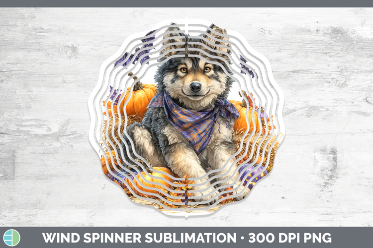 Woodland Halloween Wolf Wind Spinner Sublimation Spinner Des