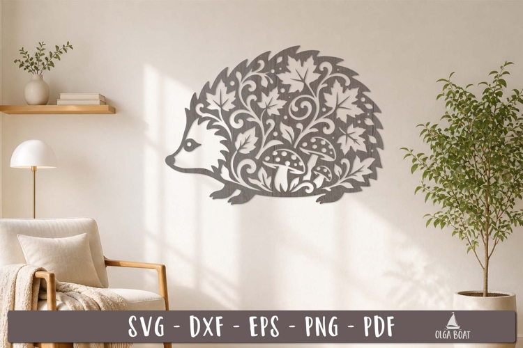 Woodland Hedgehog Wall Decor SVG Laser Cut design