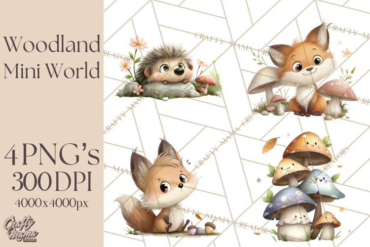 Woodland Animals Clipart, Cute Forest Animals, Foxes Png