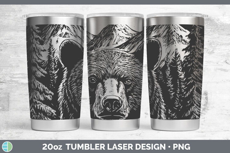 GorgeousWoodland Mountain Moon Laser 20oz Tumbler design.