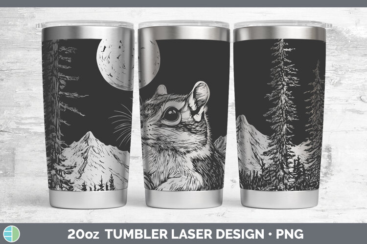 GorgeousWoodland Mountain Moon Laser 20oz Tumbler design.