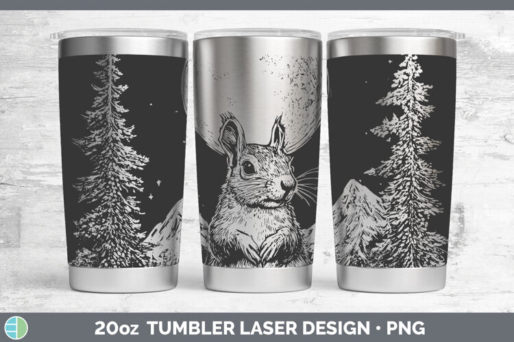 GorgeousWoodland Mountain Moon Laser 20oz Tumbler design.