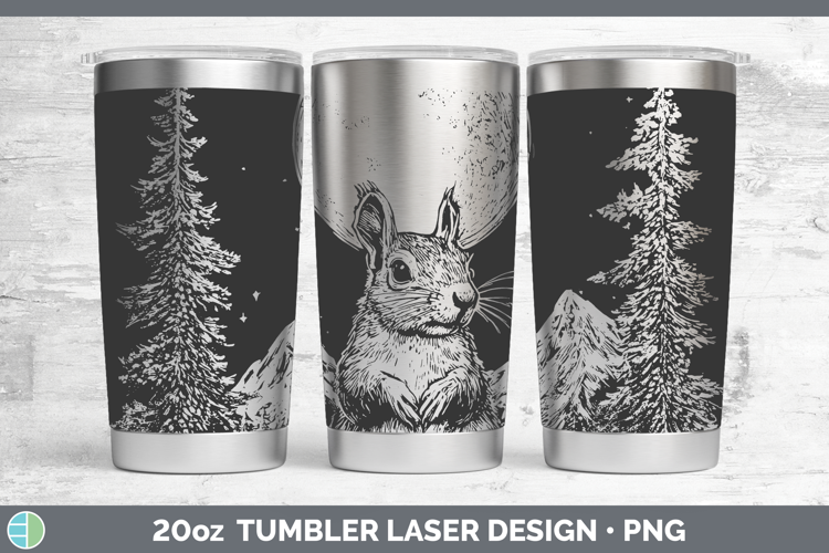Squirrel Laser 20oz Tumbler Woodland Mountain Moon Sublimati