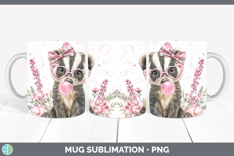 GorgeousWoodland Pink Bubble Gum Mug Wrap design.